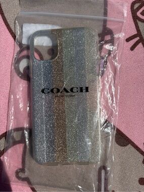 COACH Glitter Stripe Phone Case for iPhone 11